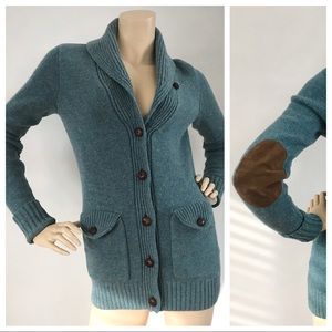 Rugby RL Green Shetland Wool Cardigan Sweater